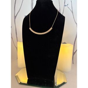 Gorgeous Gold Tone Curved Bar Necklace